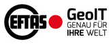 Logo der EFTAS Fernerkundungs- und Technologietransfer GmbH mit dem Slogan Geo-IT genau für Ihre Welt.