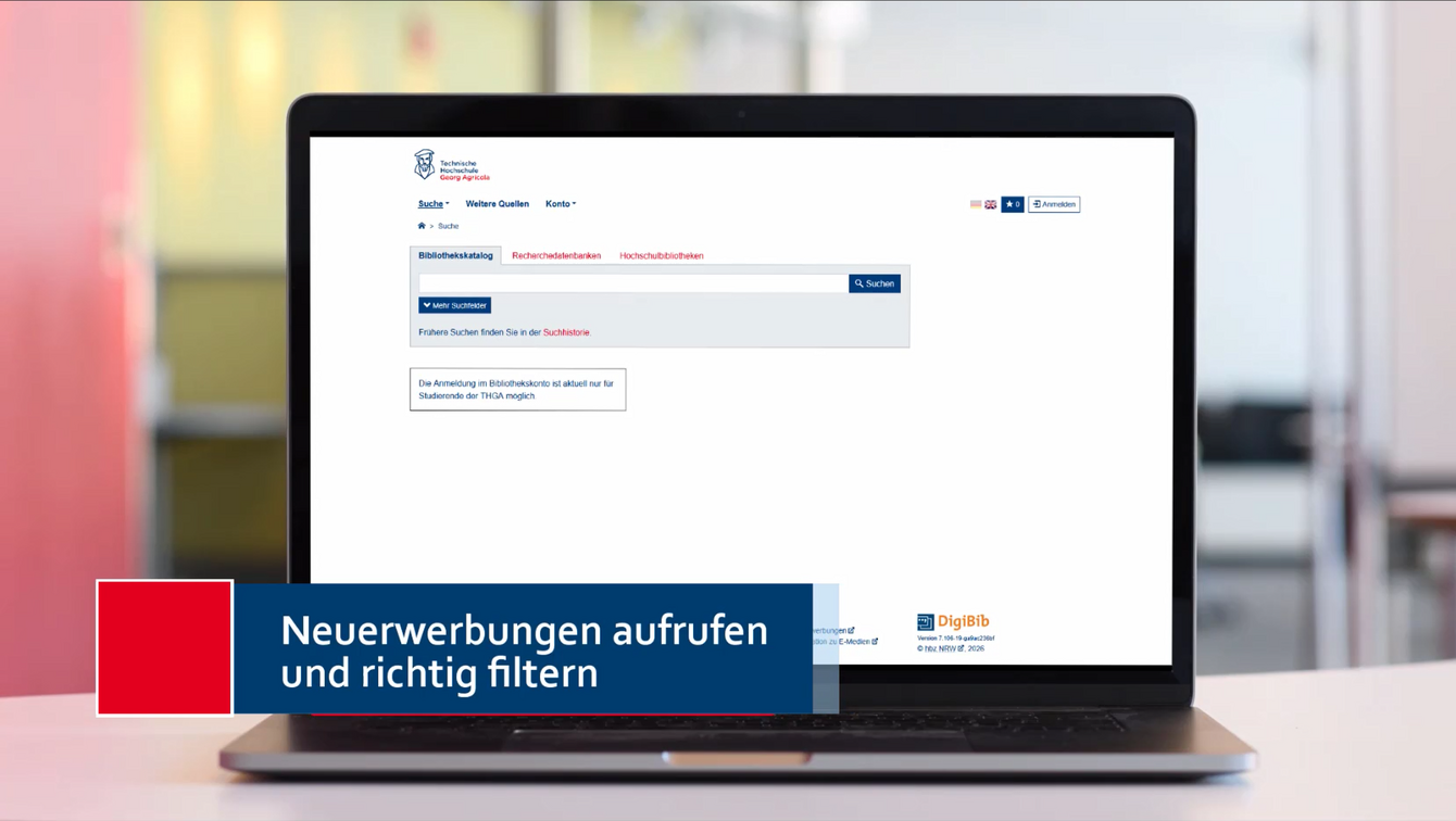 Vorschaubild Neuerwerbungen aufrufen und richtig filtern