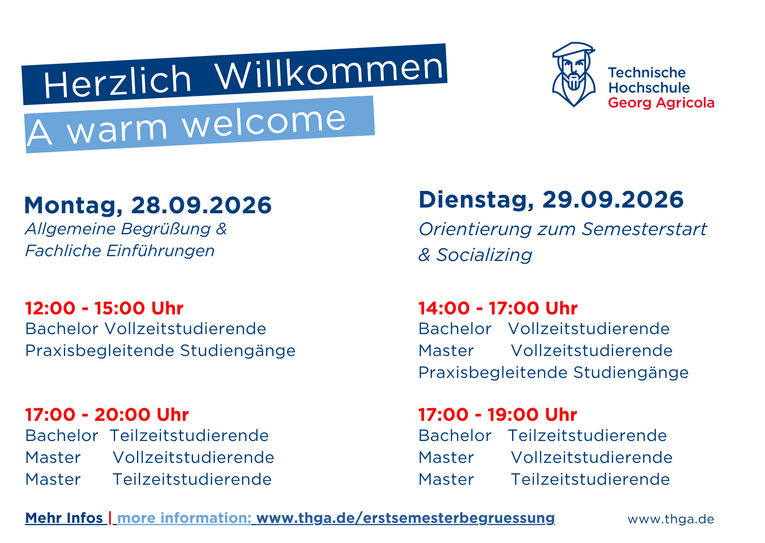 Überblick über das Erstsemester Onboarding an der THGA